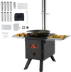 VEVOR Wood Stove, 86 inch, Alloy Steel Camping Tent Stove, Portable Wood Burning Stove with Chimney Pipes & Gloves, 1400in³Firebox Hot Tent Stove for Outdoor Cooking and Heating with 8 Pipes