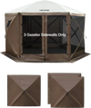 VEVOR Canopy Sidewalls, 5.67 x 4.85 ft, Canopy Tent Walls with Waterproof and Sunlight Protection Layer, One-Sided Window Design, Fit for Outdoor Event Tents, Vendor Booths (3 Sidewalls Only, Brown)
