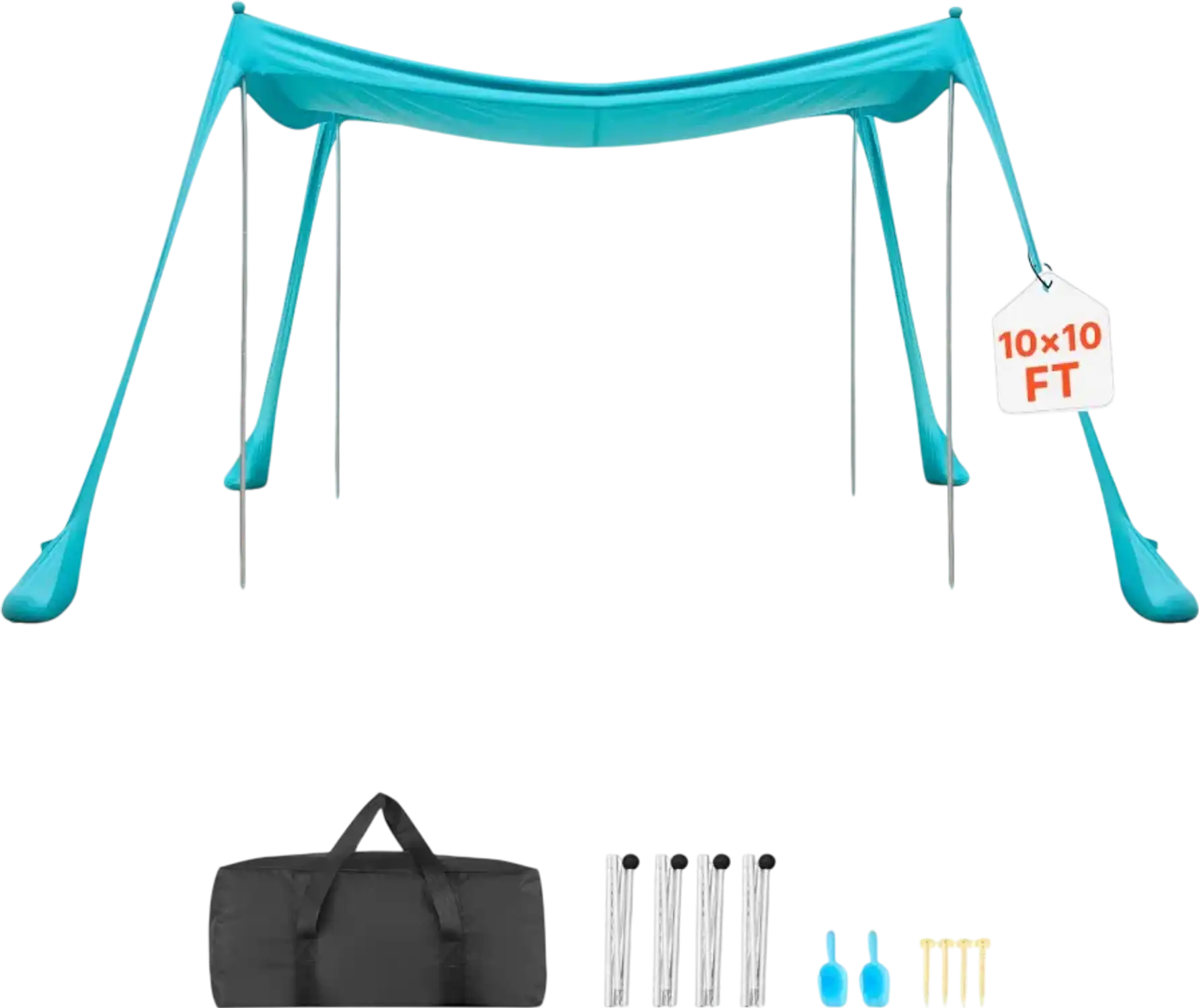 Vevor Beach Canopy Sun Shelter 10' x 10' UPF50+ Pop-Up Shade New