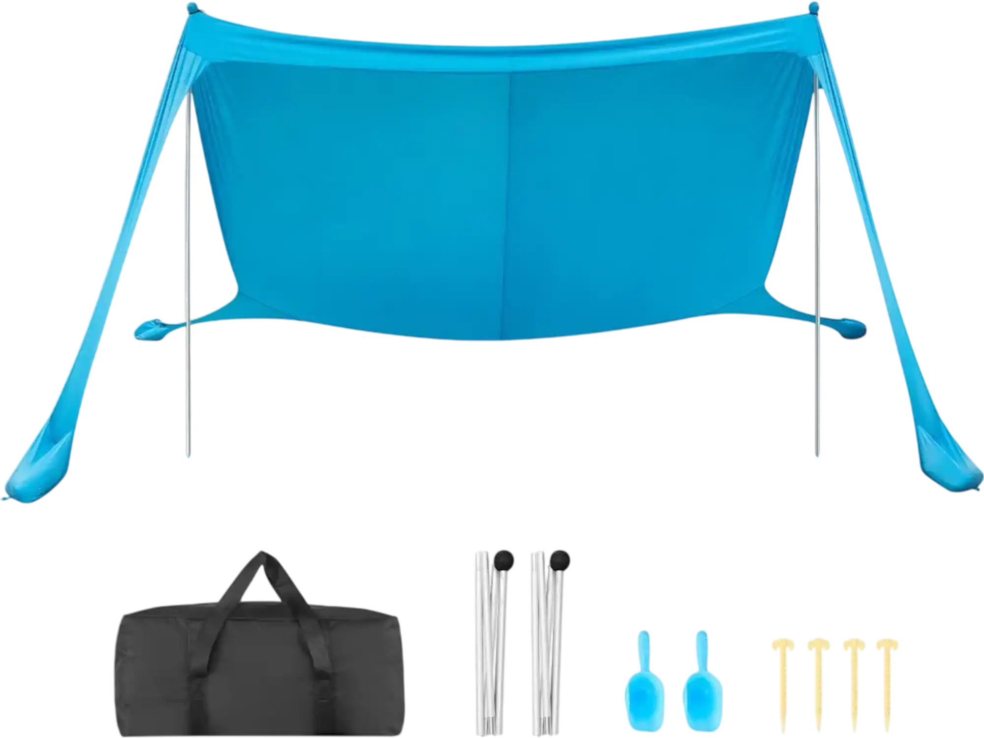 Vevor Beach Canopy Tent 11' x 11' UPF50+ Sun Shelter Blue New
