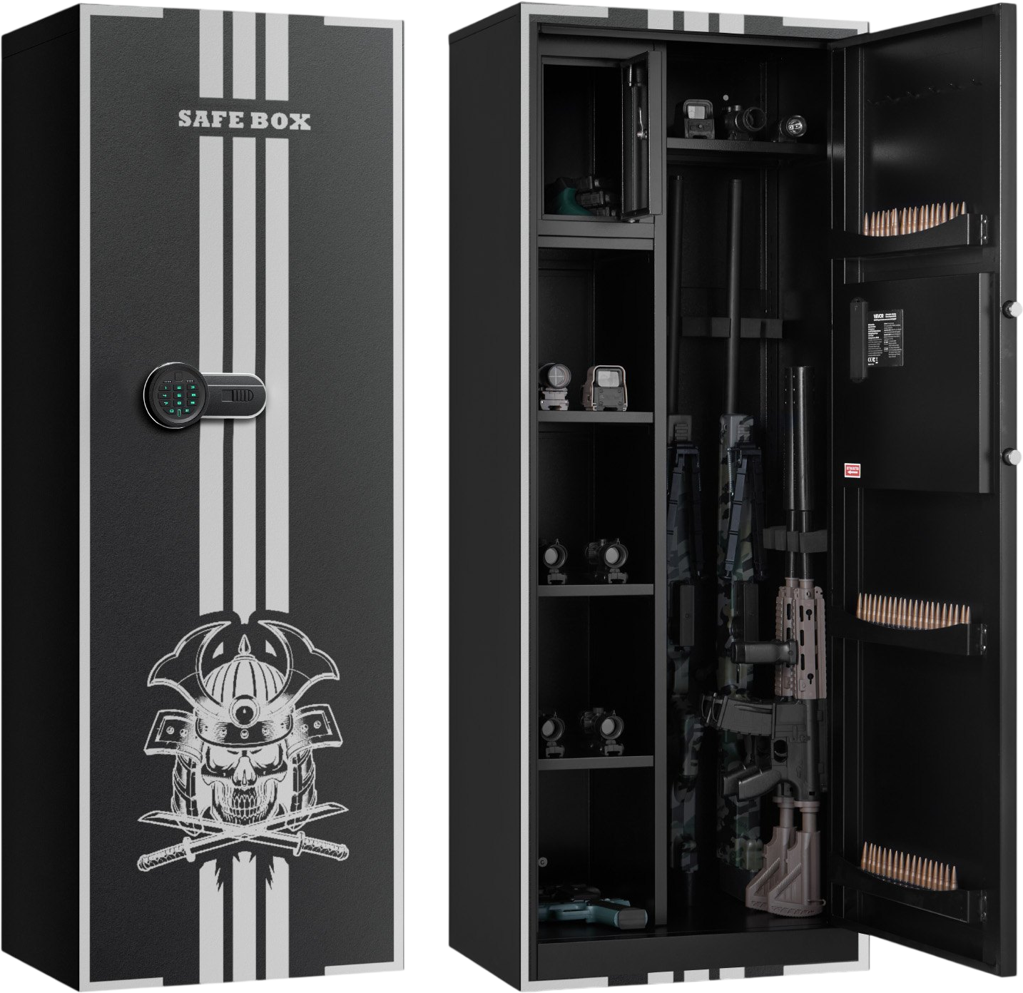 Vevor Gun Safe 4 Rifle Capacity Quick Access with 2 Adjustable Racks New
