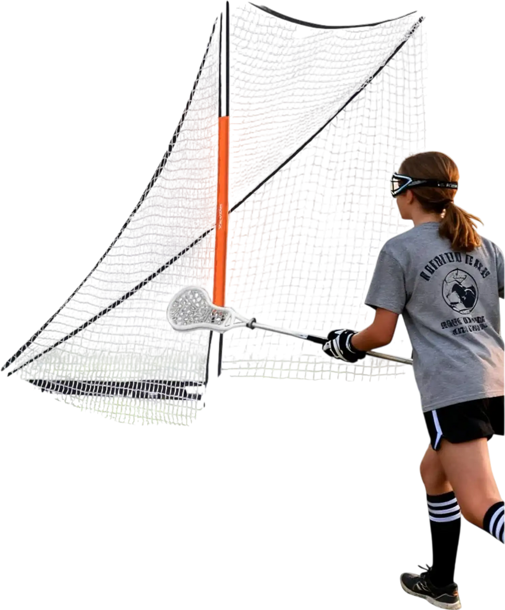 VEVOR Lacrosse Goal, 6' x 6' Lacrosse Net, Portable Lacrosse Goal with Carry Bag, Fiberglass Rod Backyard Lacrosse Training Equipment, Easy Setup Collegiate Goal, Perfect for Youth Adult Training