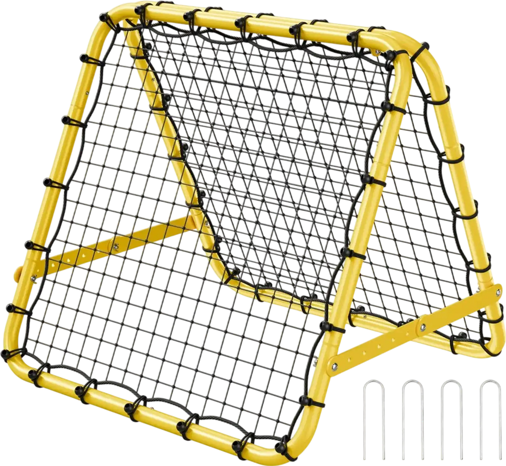 VEVOR Soccer Rebounder Rebound Net, 40"x35"x37" Portable Football Training Gifts, Fully Adjustable Angles Goal Net, Aids & Equipment for Kids Teens & All Ages, Easy Set Up & Perfect Storage