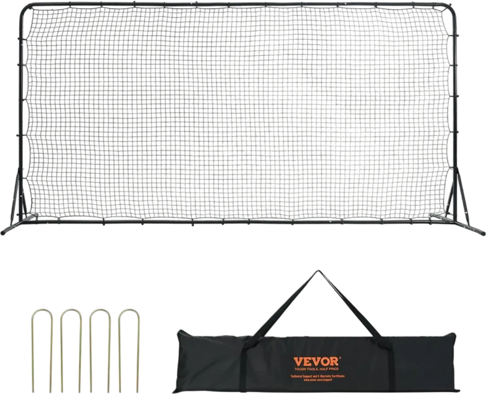 VEVOR Soccer Rebounder Net, 12x6FT Iron Soccer Training Equipment, Sports Football Training Gift with Portable Bag, Volleyball Rebounder Wall Perfect for Backyard Practicing, Solo Training, Passing