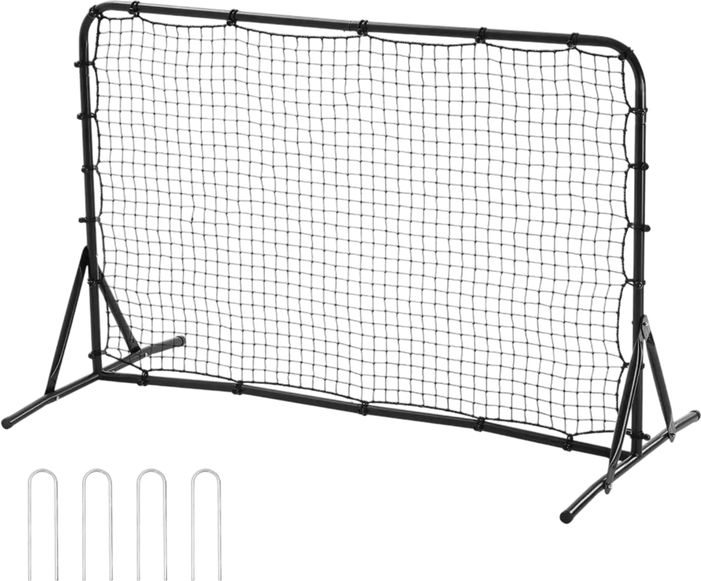 VEVOR Soccer Rebound Trainer, 6x4FT Iron Soccer Training Equipment, Sports Football Rebounder Wall, Double-Sided Rebounding Net, Easy Assembly, Perfect for Backyard Practicing, Solo Training, Passing