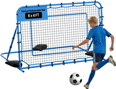 Vevor Soccer Rebounder Adjustable Angle Training Net 6' x 4' New