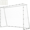 VEVOR Soccer Rebound Trainer, 8x6FT Iron Soccer Training Equipment, Sports Football Rebounder Wall with Double-Sided Rebounding Net & Goal, Perfect for Backyard Practicing, Solo Training, Passing