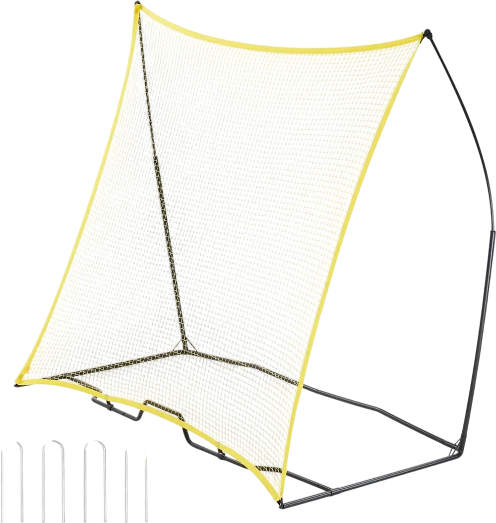 VEVOR Soccer Rebounder, Portable Soccer Trainer, 7x7FT Iron & Polyester Soccer Practice Equipment, Sports Football Rebounder Wall with Portable Bag, Perfect for Team Solo Training, Passing, Volley