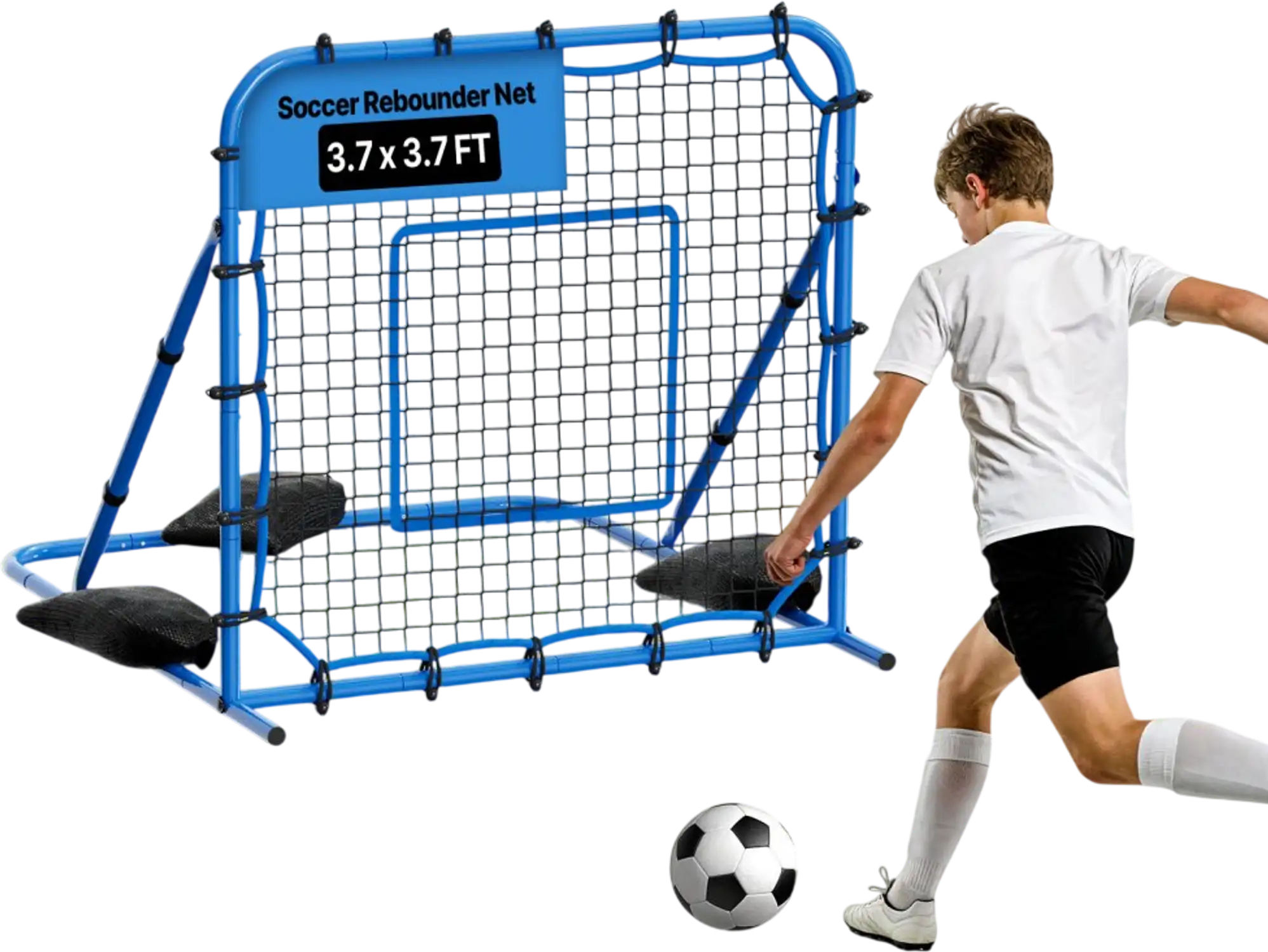 Vevor Soccer Rebounder Adjustable Training Net 3.7' x 3.7' New