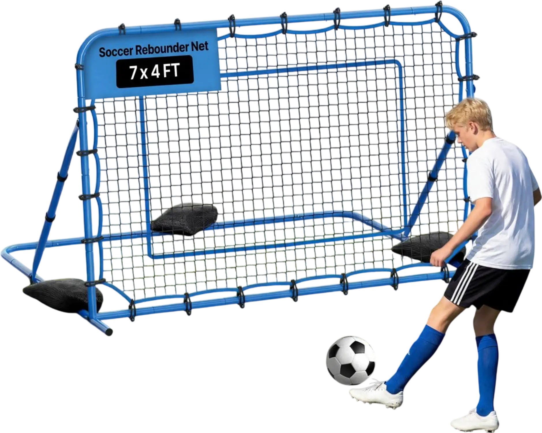 Vevor Soccer Rebounder Adjustable Angle Training Net 7' x 4' New