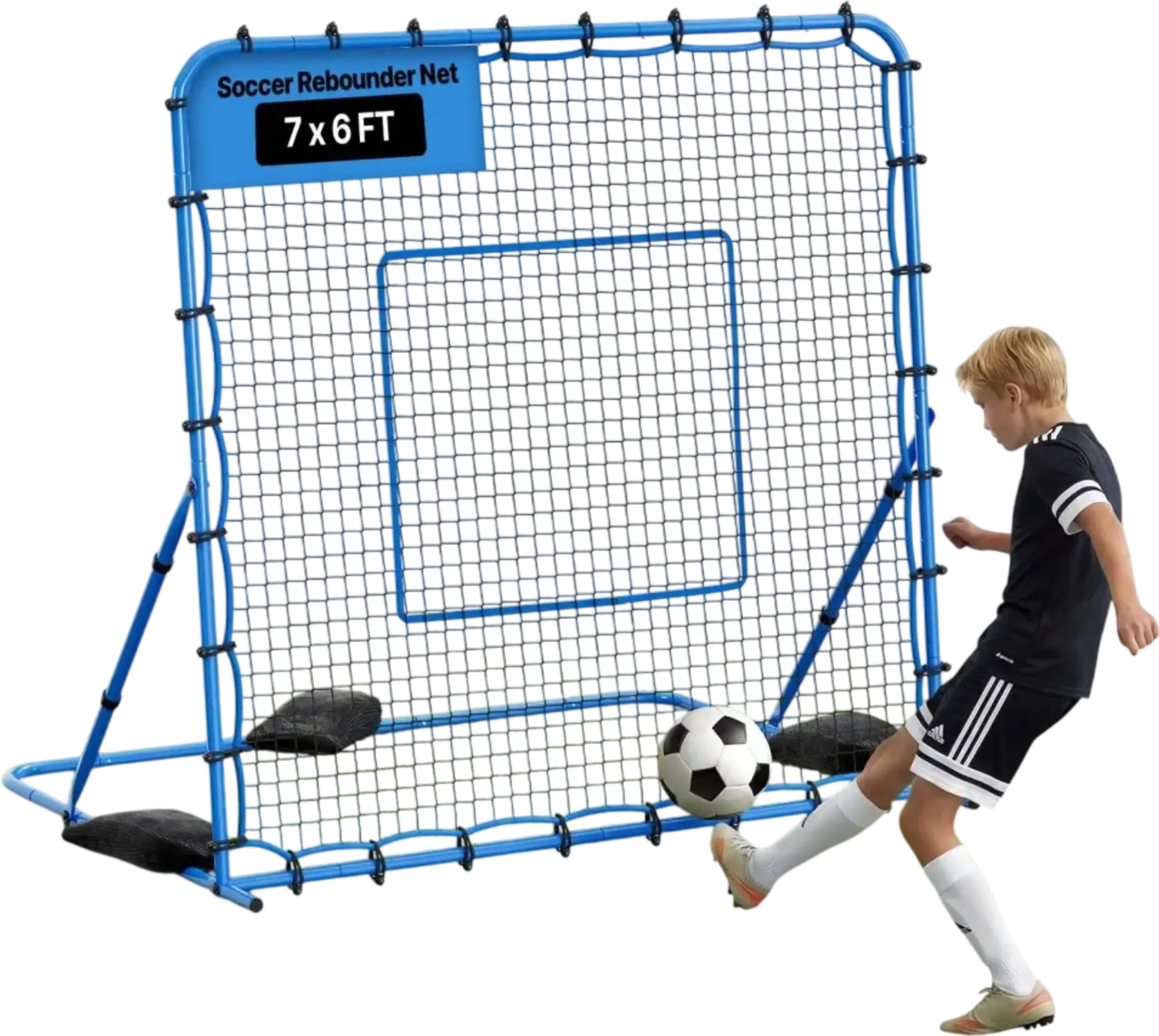 Vevor Soccer Rebounder Adjustable Angle Training Net 7' x 6' New