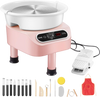 VEVOR Pottery Wheel, 350W Electric Wheel for Pottery with Foot Pedal and LCD Touch Screen,10 inch Pottery Forming Machine,  Direct Drive Ceramic Wheel with 3 Support Legs for DIY Art Craft, Pink