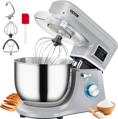 Vevor Stand Mixer 7.4 Qt Tilt-Head Electric Dough Mixer Gray New