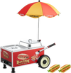 VEVOR Hot Dog Steamer Cart, 1200W Electric Stainless Steel Hot Dog Steam Machine, 86-203°F Temp Adjustable, Portable Cart with Eye-Catching Umbrella & Wheels, for Bakeries, Food Stands, Parties