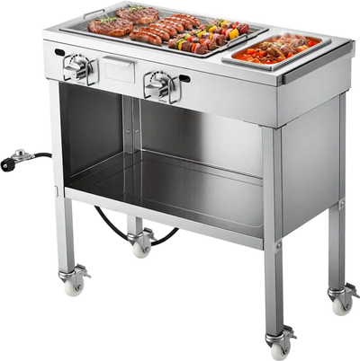 Vevor Griddle Outdoor Propane Gas Cart with 2 Burners New