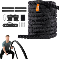 VEVOR Battle Rope, 1.5 Inch Diameter 40Ft Length Polyester Exercise Rope, Battle Exercise Equipment with Protective Sleeve & Anchor, Heavy Weighted Rope for Home Gym Workout Core Strength Training