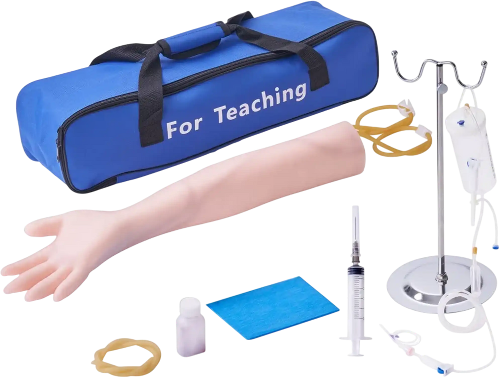 VEVOR Phlebotomy Practice Kit, IV Venipuncture Intravenous Training Kit, High Simulation IV Practice Arm Kit with Carrying Bag, Practice and Perfect IV Skills, for Students Nurses and Professionals