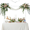 VEVOR Over The Table Rod Stand with Clamps, 13"-42'' Tall & 28"-98" Length Adjustable, Metal Table Arch Stand, Tabletop Balloon Arch Frame for Wedding Birthday Party Christmas Decorations, White