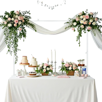 Vevor Table Arch Stand Adjustable Over-the-Table Rod Stand with Clamps White New