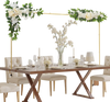 VEVOR Over the Table Rod Stand with Clamps, Adjustable 28"-98" Length & 13"-42" Height, Table Arch Stand with Floral Accessories, Gold Balloon Frame for Wedding Birthday Party Christmas Decoration