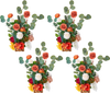 VEVOR Standing Artificial Flowers Arrangements 4 PCS, 17.5-Inch Tall Faux Flower Decorations for Wedding Aisle Runner Chair, Orange Floral Centerpieces for Ceremony Reception Party Outdoor Decor