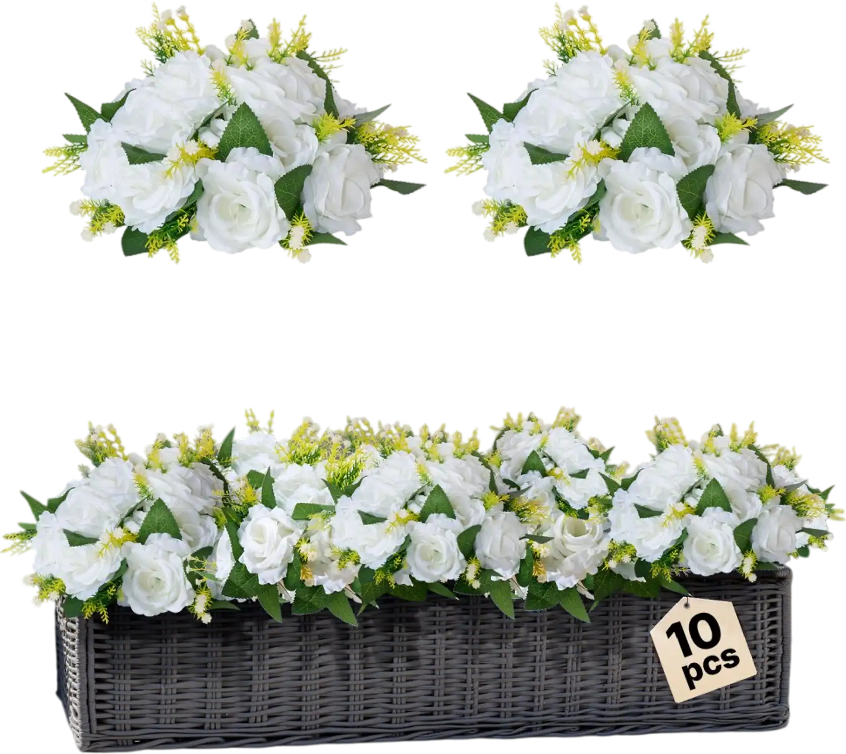 Vevor Flower Balls Arrangement Bouquet White Wedding Centerpieces 10 pcs 9.5