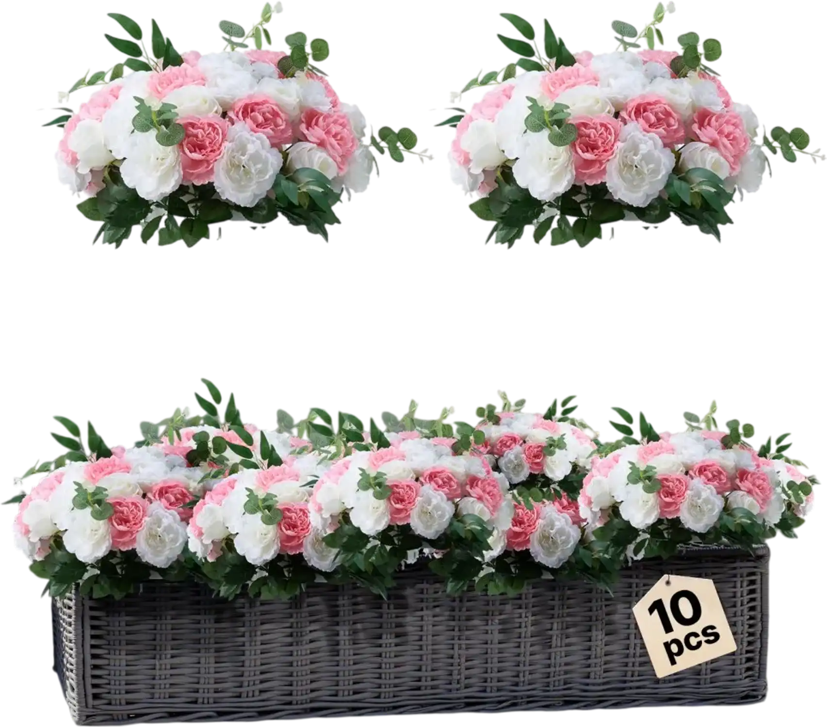 Vevor Flower Ball Arrangement Bouquet Pink White 10 PCS Wedding Centerpieces New