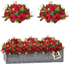 VEVOR Flower Balls Arrangement Bouquet 10 PCS, 9.5-Inch Wedding Red Roses Centerpieces, Fake Flowers Kissing Balls Decor Artificial Floral Arrangements Flower Bouquet for Home Party Table Decorations