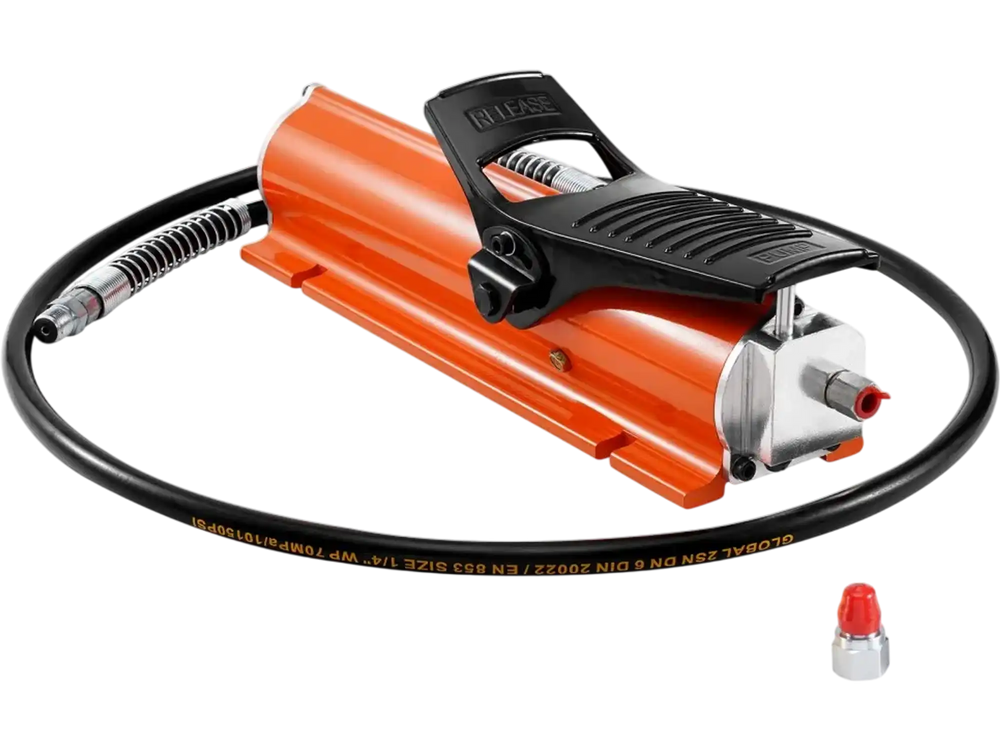 VEVOR 10,000PSI Air Hydraulic Pump, 0.18 Gal Reservoir, NPT 3/8 In Oil Outlet, NPT 1/4 In Inlet, Metal Shell Air Actuated Treadle Foot Pump, for Precision Industrial Machinery & Aerospace Equipment