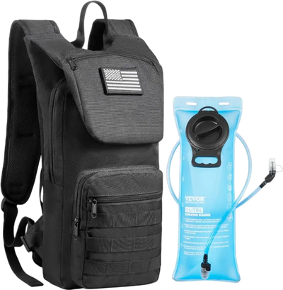 VEVOR Hydration Backpack, Water Backpack with 3L TPU Water Bladder, Tactical Molle Hiking Hydration Pack with Storage for Men Women, Hydro Water Daypack for Hiking Running Cycling Camping