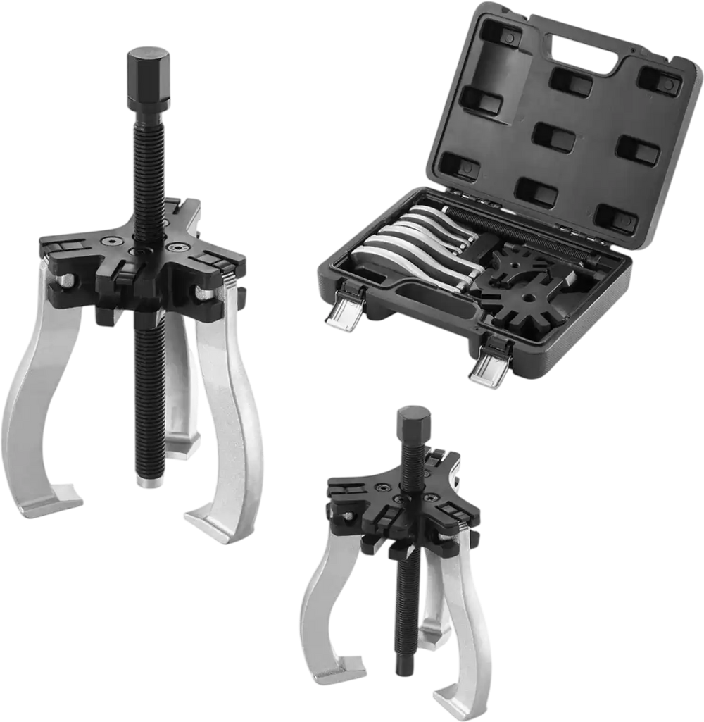 VEVOR Gear Puller Set, 3" and 7" Puller Kit, 3 Jaw Gear Bearing Flywheel Pulley Removal Tool, 2 or 3 Reversible Jaws Wheel Puller, Vertically and Horizontally, External and Internal, 2-Piece