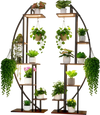 VEVOR Plant Stand Indoor with Grow Lights, 63 in Tall 6-Tiered Lighted Plant Shelf, 2 Pack Metal Corner Plants Holder, 3 Timer & 10 Brightness, Half-Moon Shaped Flower Display Rack for Living Room