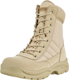 VEVOR Men's Military Tactical Boots, 8 inch Combat Hiking Work Boots, Lightweight & Breathable Side Zipper Motorcycle Interceptor Trooper Boot, for Outdoor Security, US Size 10.5 Sand-colored