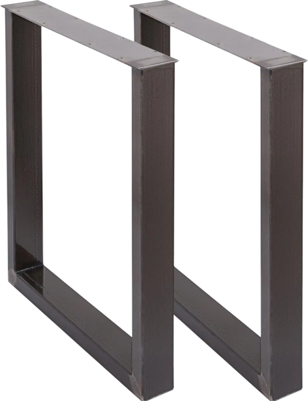 VEVOR Set of 2 Steel Table Legs, 28''Height 23''Wide Dining Table Legs, Heavy Duty 3.1" Square Box Section Square Table Legs, 28x23x3.1 Inch Black Industrial Country Style Metal Dining L