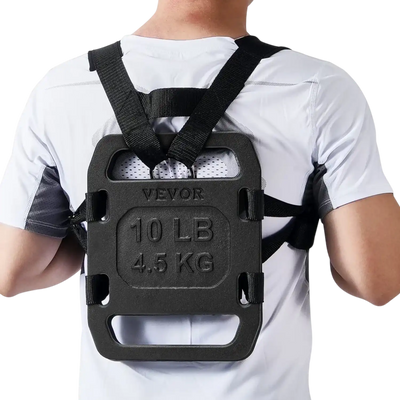 VEVOR Cast Iron Ruck Weights,  10LB Pair Ruck Plate, Weighted Weights for Rucking, Adjustable Ruck Plate with Straps, for Rucking, Swings, Squat, Strength Training, Weightlifting, Fitness Workout
