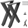 VEVOR Table Legs, 29.5" H x 23.6" W Steel Furniture Legs, Modular Design, Easy Assembly, 2204 lbs Max Load Heavy Duty, for Home Office Desk, Coffee Dinner Bar Tables, Workbench,2 PCS, X Frame, Black