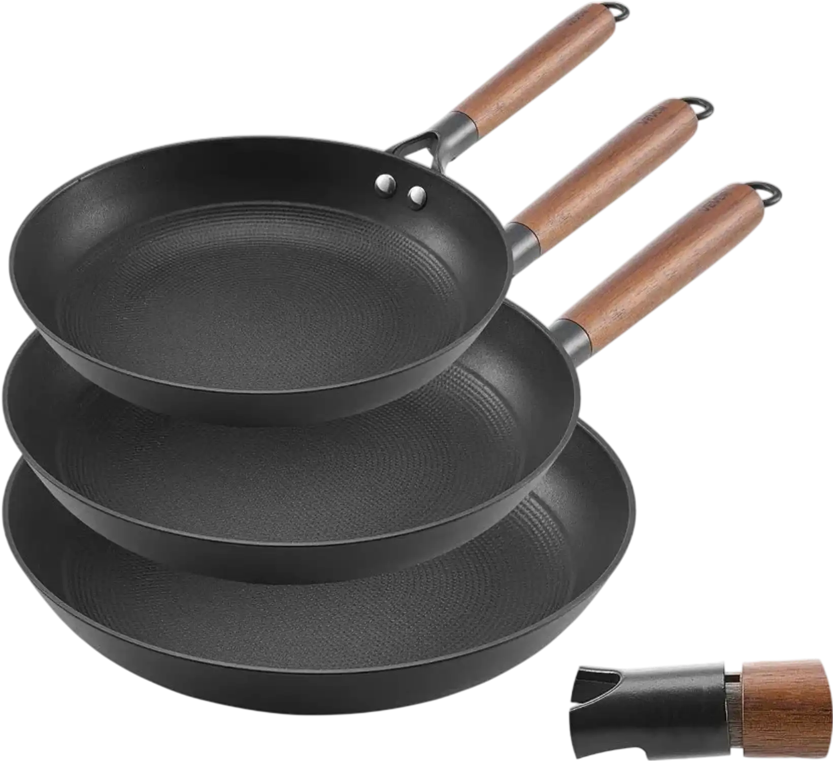 Vevor Frying Pan Set 3-Piece Cast Iron Skillet 8