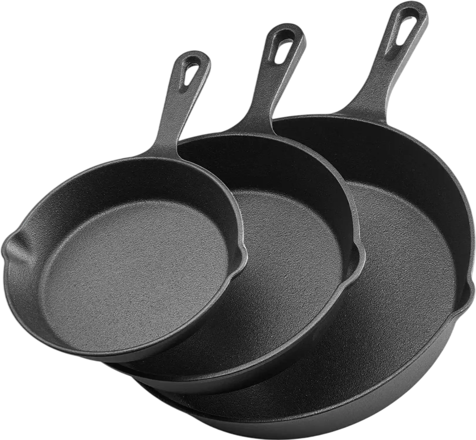 Vevor Cast Iron Skillet Set 3-Piece Pre-Seasoned 6