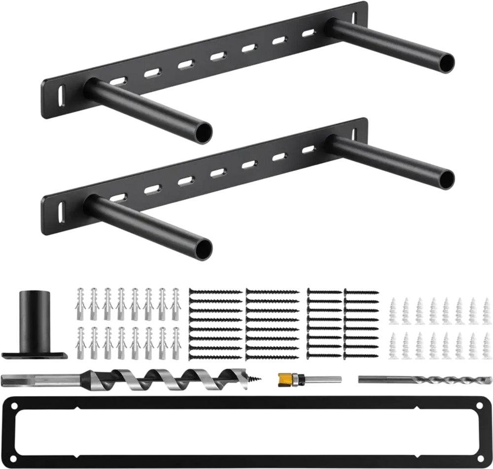 VEVOR Floating Shelf Brackets 2 Pcs, 150 lbs/68 kg Weight Capacity, 16x6.2x1.5 inch / 406.4x157.4x38.1 mm, Heavy Duty Hidden Shelf Brackets Support, Wall Mounting Invisible Floating Shelves Bracket