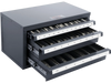 VEVOR Three-Drawer Steel Cabinet for End Mill Organization, Accommodates 1/8" to 1", Features 29 Compartments with Labels, Stackable Design for Efficient Storage