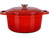 VEVOR Enameled Cast Iron Dutch Oven, 6 Quart Pot with Lid and Dual Handles, Heavy-Duty Durable Cookware Pan, Oven Induction Compatible up to 500℉, for Braising, Stews, Roasting, Bread Baking, Red