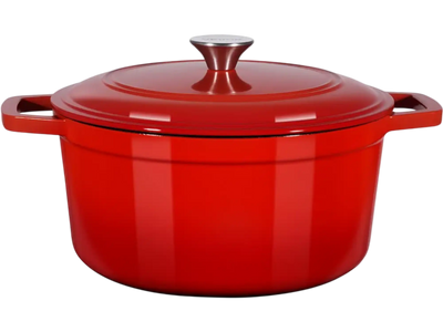 Vevor Dutch Oven 6 qt Enameled Cast Iron Red Bread Baking Pot with Lid New
