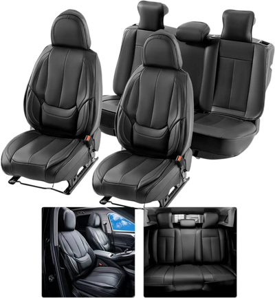 Vevor Seat Covers Universal Faux Leather Full Set Front and Rear 13pc Black New