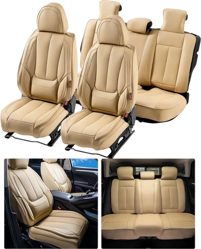 Vevor Seat Covers Universal Faux Leather Full Set Front and Rear 13pcs Beige New