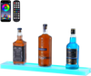 VEVOR LED Lighted Liquor Bottle Display, 1 Tier 24 Inch Wall Mounted Whiskey Rack Stand, 1 Step Commercial Illuminated Home Bar Shelf, Acrylic Drinks lighting Shelves with RF Remote & App Control