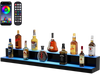 VEVOR LED Lighted Liquor Bottle Display, 2 Tiers 48 Inch Commercial Illuminated Home Bar Shelf, 2 Steps Whiskey Rack Stand, Acrylic Drink Shelves with RF Remote & App Control, and Multicolor lighting
