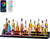 VEVOR LED Lighted Liquor Bottle Display, 3 Tiers 48 inches, Acrylic Illuminated Home Bar Shelf Display with RF Remote & App Control, DIY Setup with Type-C Cables, 9 Static Colors, for 36-48 Bottles