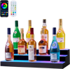 VEVOR LED Lighted Liquor Bottle Display, 3 Tiers 24 inches, Supports USB, Acrylic Illuminated Home Bar Shelf Display with RF Remote & App Control, 9 Static Colors, Timing Mode, for 18-24 Bottles