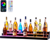 VEVOR LED Lighted Liquor Bottle Display, 3 Tiers 40 inches, Acrylic Illuminated Home Bar Shelf Display with RF Remote & App Control, DIY Setup with Type-C Cables, 9 Static Colors, for 30-39 Bottles