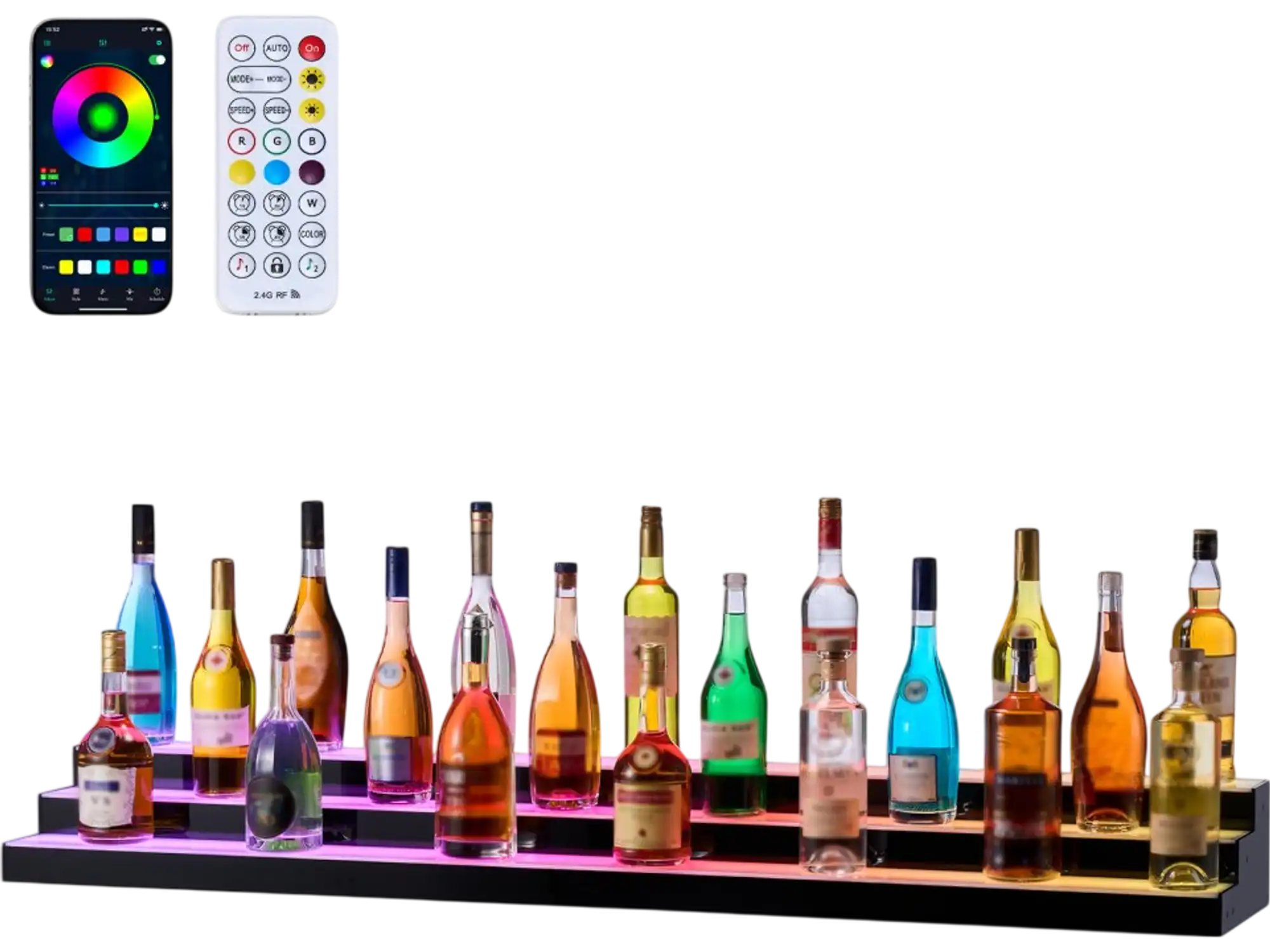Vevor Liquor Bottle Display Shelf 3-Tier 60